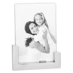 Image of Modern Silver Easel Frame 4x6