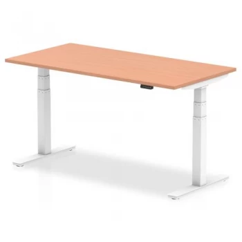 Image of Trexus Sit Stand Desk Height-adjustable White Leg Frame 1600800mm