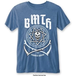 Image of Bring Me The Horizon - Crooked Young Unisex Large T-Shirt - Blue