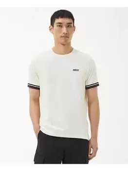 Image of Barbour International Cooper Tipped Cuff T-Shirt - Cream, Size S, Men