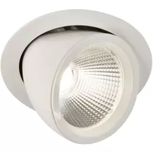 image of Fully Adjustable Recessed Ceiling Downlight - 36W Cool White LED - Matt White