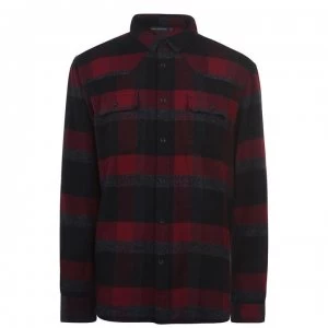 Image of French Connection Flannel Shirt - Crushed Cherry