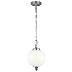 image of Parkman 1 Light Small Globe Ceiling Pendant Polished Nickel, E27