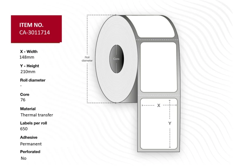 Image of Capture CA-3011714 printer label