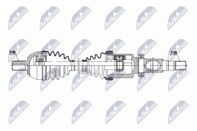 Image of NTY NPW-FR-181 Drive shaft Automatic Transmission, Front Axle Right Drive Shaft (13)