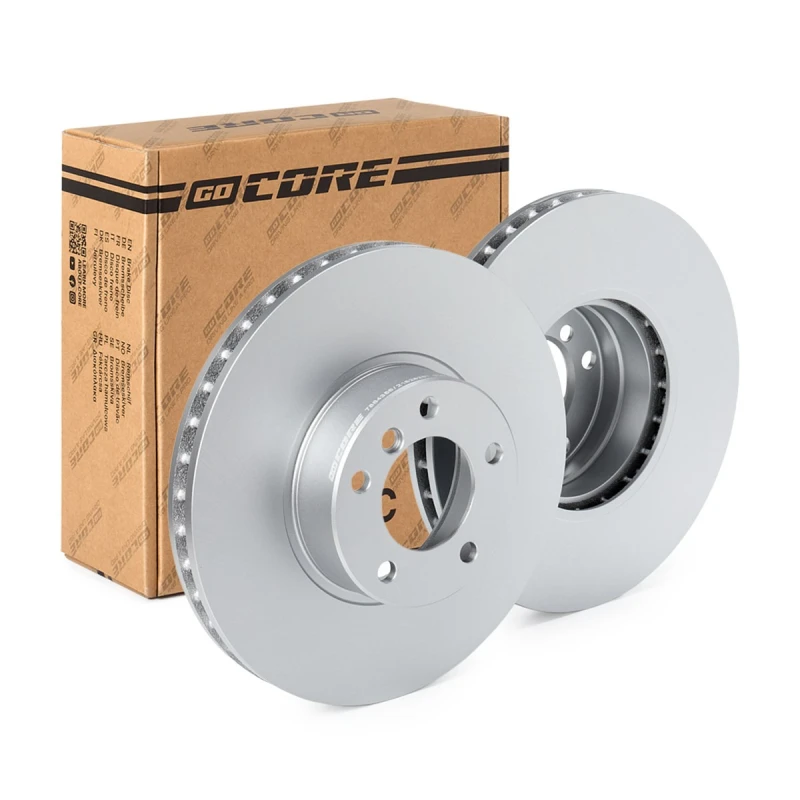 Image of goCORE GCH20172 Brake disc Front Axle, Vented, Grey Cast Iron, Coated, High-carbon, with bolts/screws Grey Cast Iron Brake Disc (82)