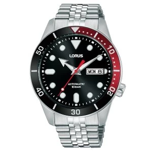 image of Lorus RL447AX9 Mens Black Dial Automatic Stainless Steel Bracelet Watch