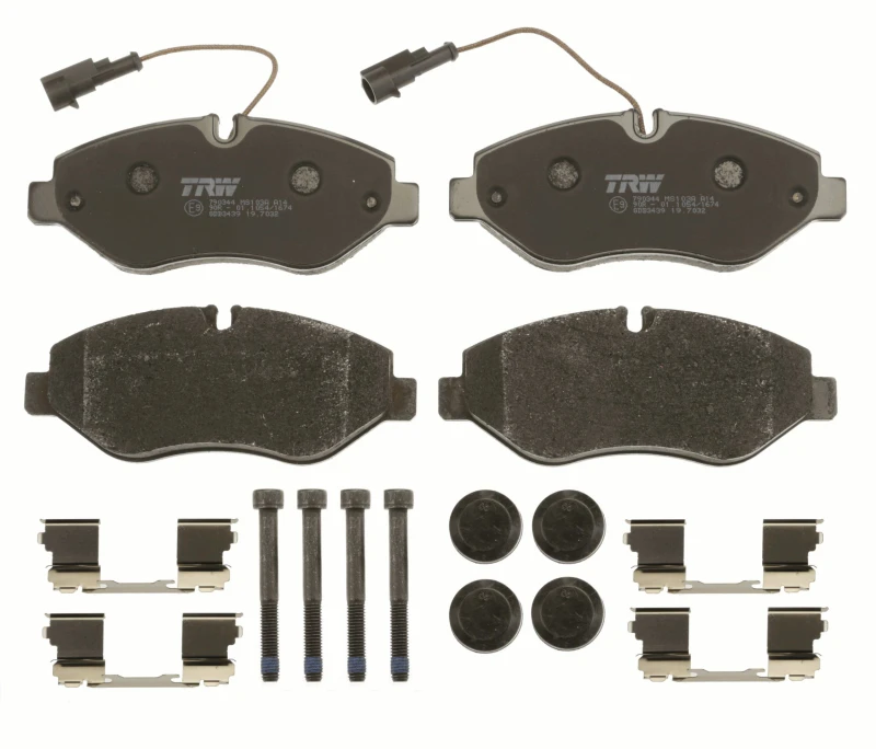 Image of TRW GDB3439 Brake pad set incl. wear warning contact, with accessories, with brake caliper screws Brake Pad Set,disc brake (402)