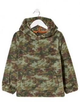 Image of FatFace Boys Camo Lounge Fleece Hoodie - Khaki, Size 9-10 Years
