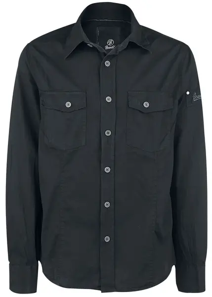Image of Brandit Slim Fit Shirt Longsleeve Black 3XL Men