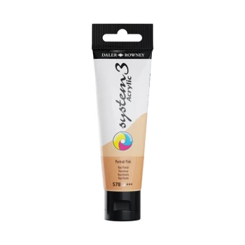 Image of Daler Rowney System 3 Acrylic Paint 59ml Portrait / Peach Pink (wa...