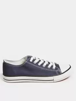 image of Long Tall Sally Canvas Low Trainer Navy, Blue, Size 10, Women