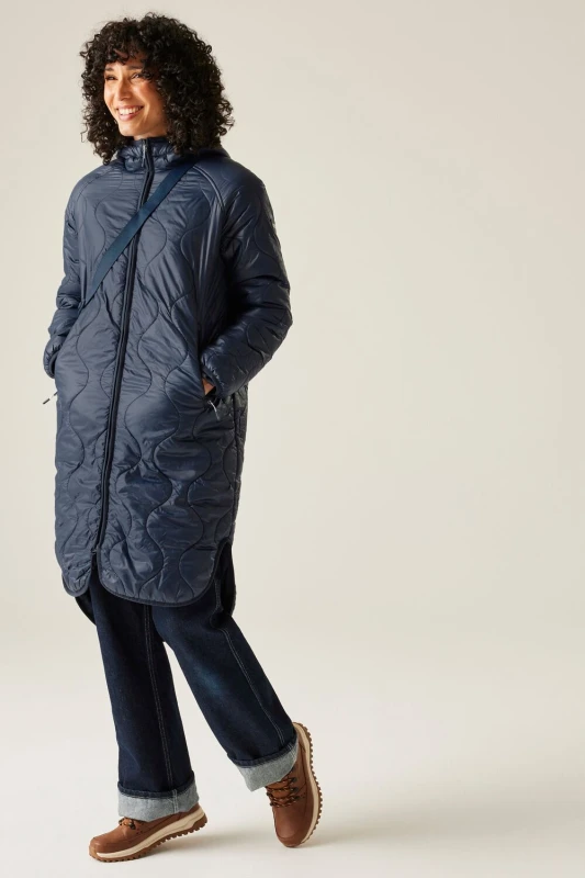 Image of Regatta Womens Triea Water-Repellent Lightweight Quilted Jacket Navy Blue female 20