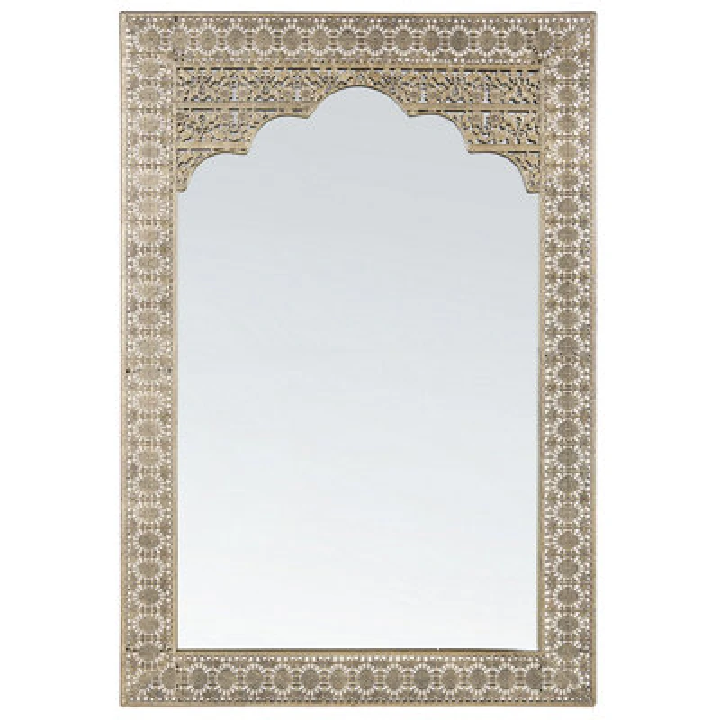 Image of Beliani Wall Mirror Pali 60 Cm 90 Cm Metal Gold