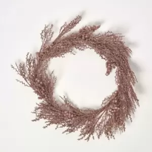 Image of Homescapes - Glitter Rose Gold Christmas Wreath - Rose Gold