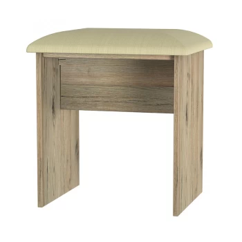 Image of Robert Dyas Wilcox Ready Assembled Dressing Table Stool - Oak Effect