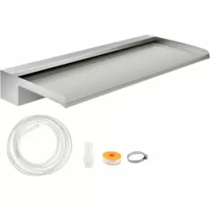 Image of VEVOR Waterfall Blade, 60cm Stainless Steel Waterfall Spillway, Rectangular Waterfall Pool Fountain, Cascade Blade w/Connector, Hose, Clamp & PTFE