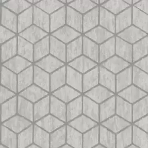 Image of Holden Decor Statement Rochester Silver Effect Textured Wallpaper