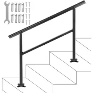 Handrail Outdoor Stairs, Outdoor Handrail 48 x 35.5" Black Fits 1/2/3 Steps - main image