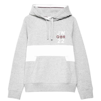 image of Jack Wills Hazelmere Back Graphic Logo Hoodie - Grey Marl