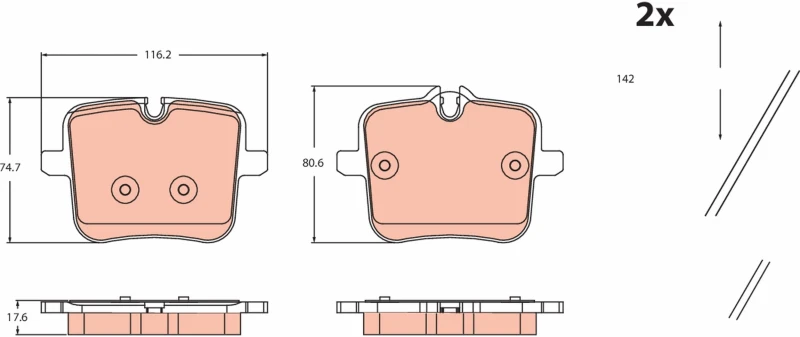 Image of Brake pad set TRW GDB2519