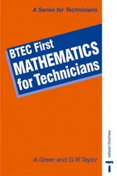 Image of Btec First Mathematics for Technicians by Alex Greer Paperback