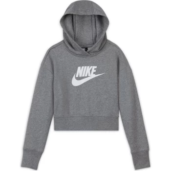 image of Nike Club Crop Hoody Junior Girls - Grey