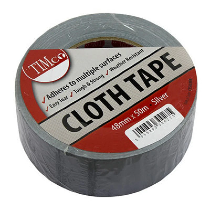Image of Timco Cloth Tape - Silver (Size 50m x 48mm - 1 Each) Silver