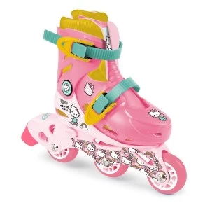 image of Hello Kitty - Club Childrens Tri-to-Inline Skates, Size 9 to 11.5 UK, Girl, Ages Three Years and Above, Pink/White...