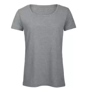 Image of B&C Womens/Ladies Favourite Cotton Triblend T-Shirt (2XL) (Heather Light Grey)