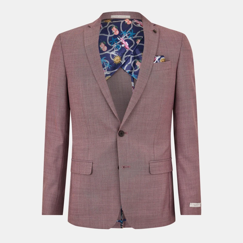 Image of Ted Baker Mens Buggy Lined Suit Jacket Mauve male 36 (46)