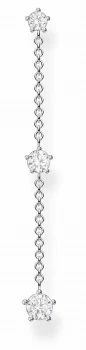 Image of Thomas Sabo Silver Single Stud Drop Earring White Stones Jewellery