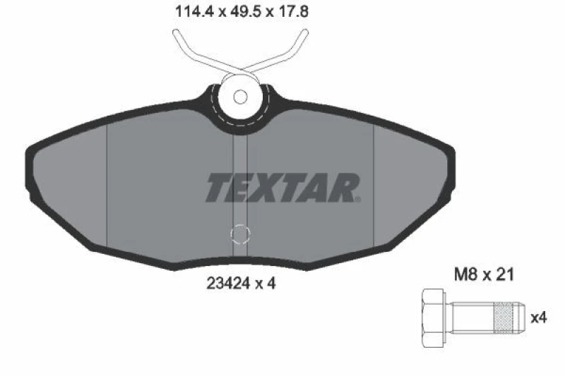 Image of Brake pad set TEXTAR 2342401