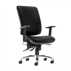 Image of Senza ergo 24hr ergonomic asynchro task chair - Nero Black vinyl