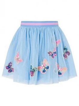 image of Monsoon Girls Disco Butterfly Skirt - Blue