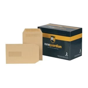 Image of New Guardian C5 Heavyweight Pocket Self Seal Window Envelopes 130gsm Manilla Pack of 250