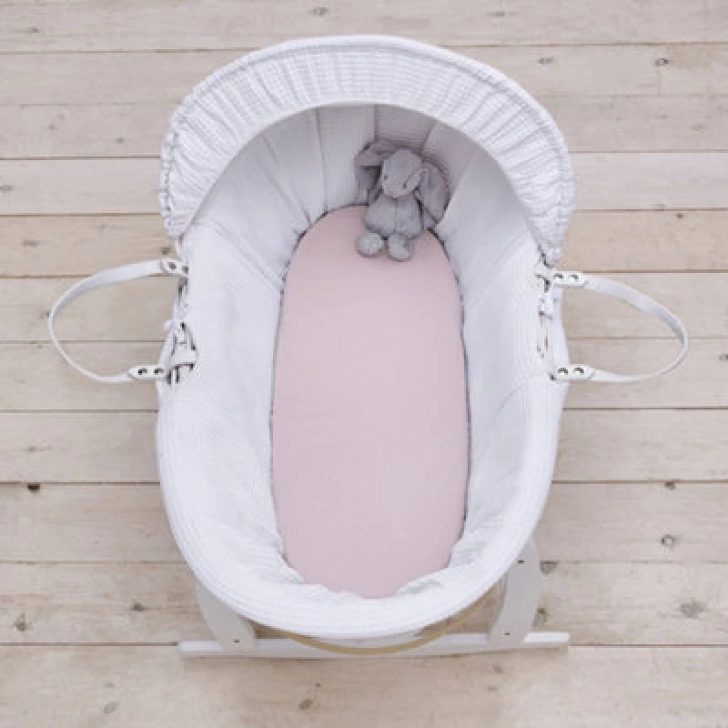 Image of Silentnight Safe Nights Moses Basket Fitted Sheet, Pink, Pack Of 2