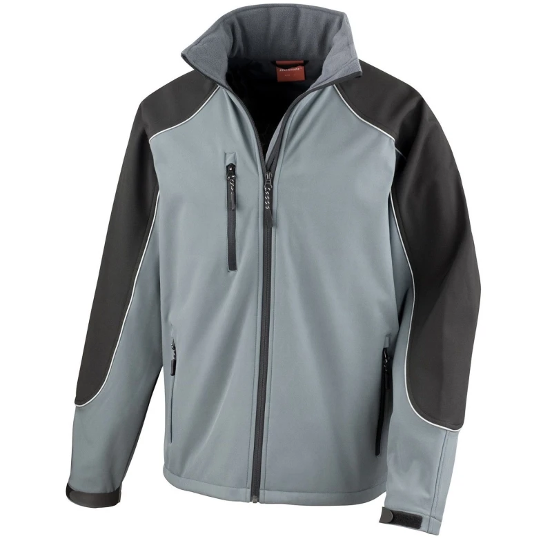 Image of Result Result Men Ice Fell Hooded Soft Shell Jacket in Grey Size: Small Grey S Male 5063527164865