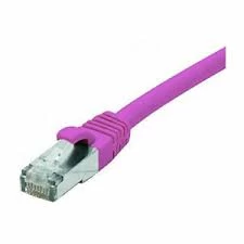 Patch Cord RJ45 CAT.6 F/UTP LSZH Snagless Purple - 0.30 M Full Copper