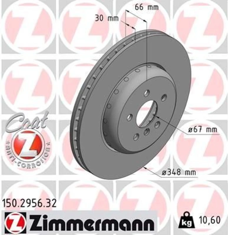 Image of ZIMMERMANN Brake disc ZIMMERMANN 150.2956.32