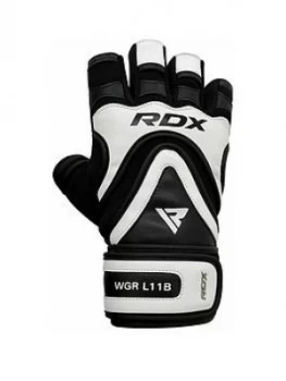 image of Rdx Weight Lifting Gym Gloves Long Strap (M/L)