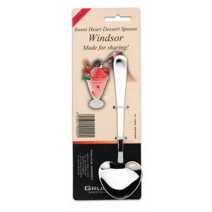 image of Windsor Heart Shaped Dessert Spoon Pack 2