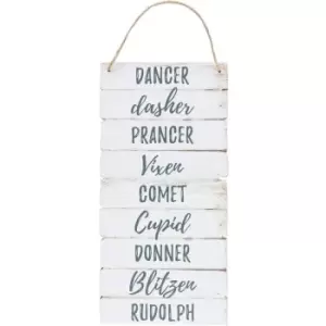 Image of Something Different Winter Magic Reindeer Christmas Plaque (One Size) (White/Blue) - White/Blue