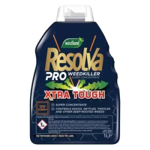 Image of Resolva Pro Weedkiller Super Strength Concentrate Xtra Tough Treats 2500M2 1L