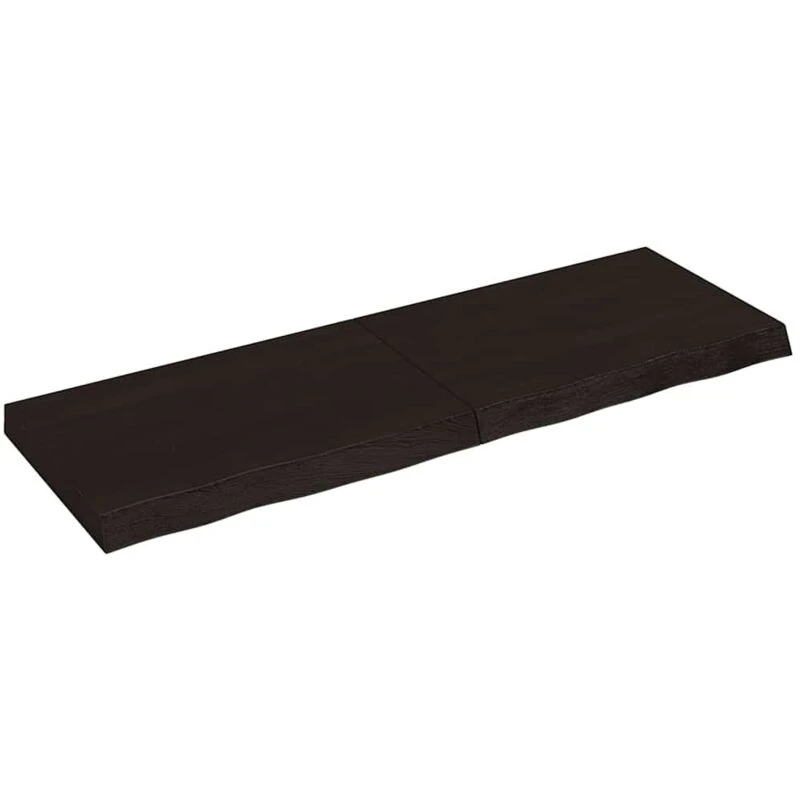 Image of Vidaxl Table Top Dark Brown 120X40X(2-6) Cm Treated Solid Wood Oak, Brown 3156435