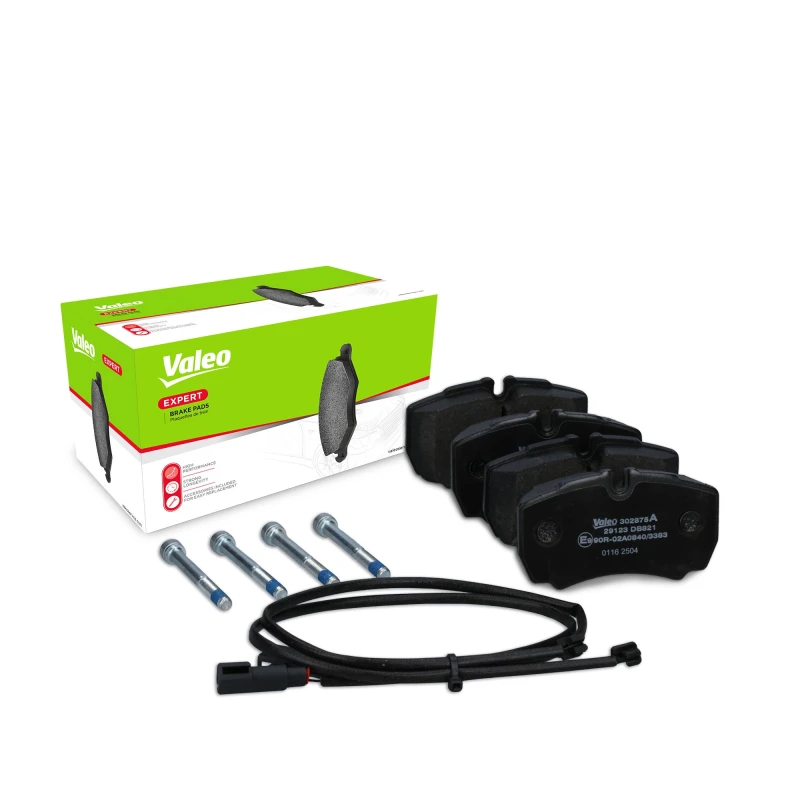 Image of VALEO 302875A Brake pad set EXPERT Rear Axle, incl. wear warning contact, with anti-squeak plate Brake Pad Set,disc brake (402)