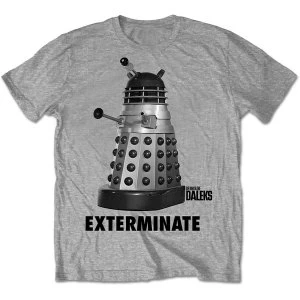Image of StudioCanal - Doctor Who Exterminate Unisex Large T-Shirt - Grey