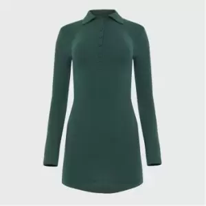 Missguided Petite Button Front Mini Dress - Green