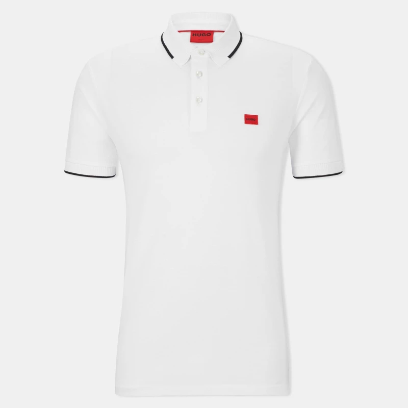 Image of Hugo Mens Short-Sleeve Polo Shirt Open White male XL
