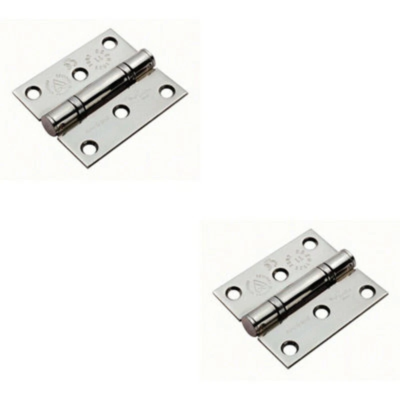 Image of Loops 2x PAIR 76 x 67 x 2.5mm Ball Bearing Hinge Bright Stainless Steel Interior Door Metallics